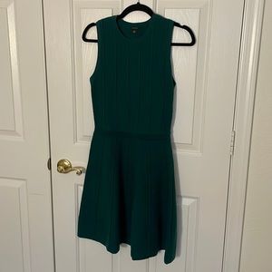 Ann Taylor Dark green knit skater dress